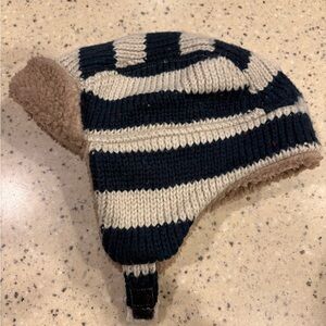 OshKosh B'gosh Navy and Cream Striped Toddler Hat